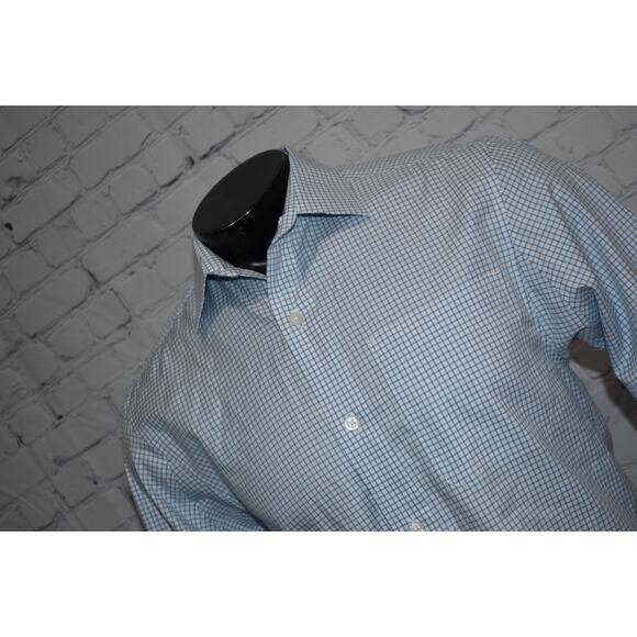 Duluth Trading Co Work Dress Shirt Mens Size Small Blue Plaid Front Pocket - Picture 1 of 6